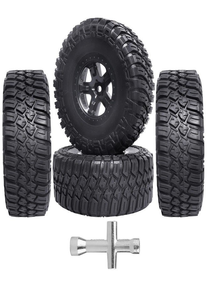 إطارات وعجلات GoHobby 4.72 بوصة 120 مم RC Short Course مقاس 12 مم سداسي لسيارات Traxxas Slash 2WD و Slash 4x4 و Losi SCT و Redcat Blackout SC بمقياس 1/10، مجموعة من 4 قطع (النوع 2) - Image 1